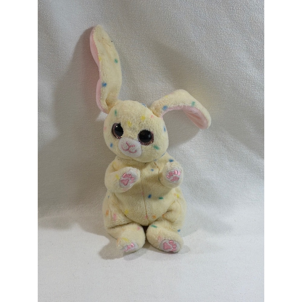 Ty Beanie Boos Spring the Bunny Yellow Confetti Glitter Eyes Plush Easter 2021